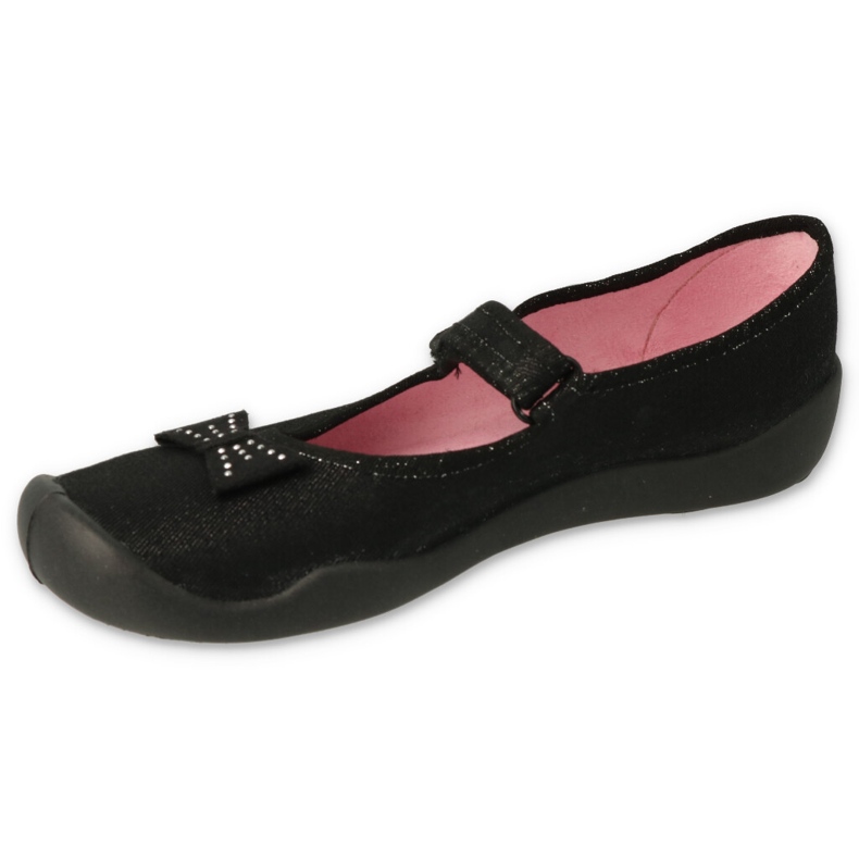 Befado children's ballerinas 114y240 with a bows in sequins black 1