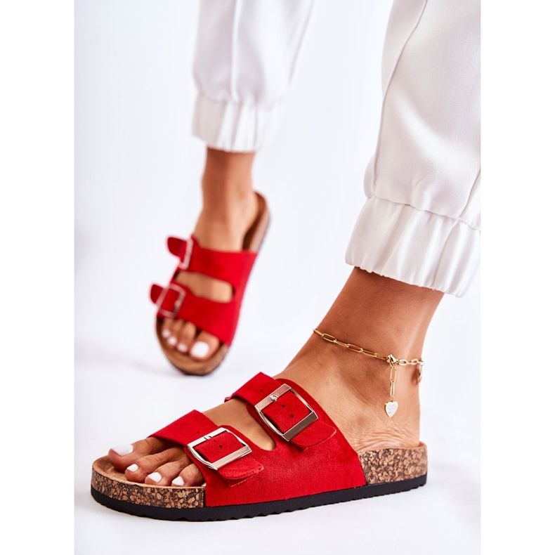 Women's Red Misandei Slip On Slippers 2