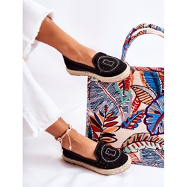 S.Barski Meredith Black Openwork Slip-on Women's Espadrilles 2