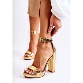 Fashionable Sandals On A High Post Golden Perfection 1