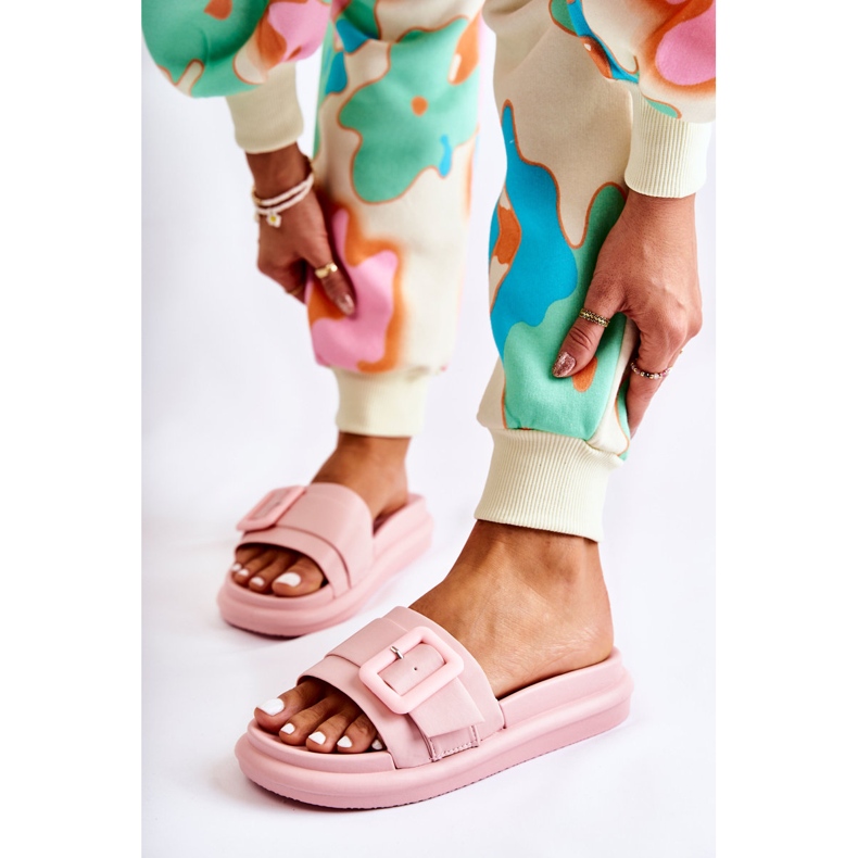 Women's Slippers With A Buckle Pink Devia 2