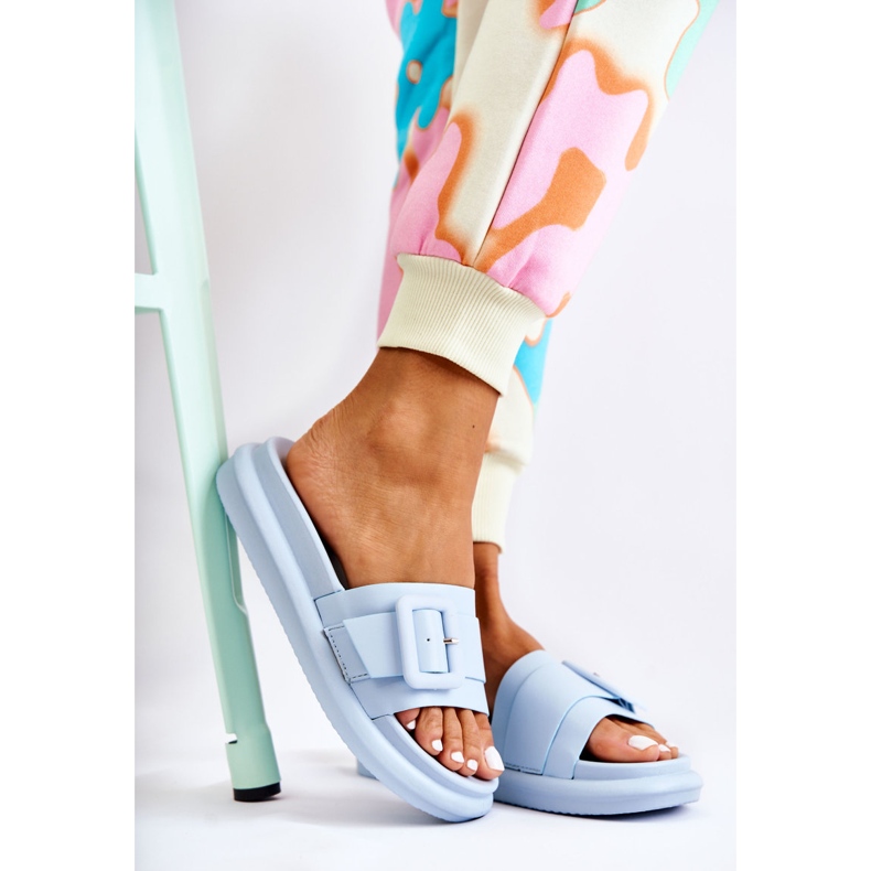 Women's Slippers With A Buckle Blue Devia 2