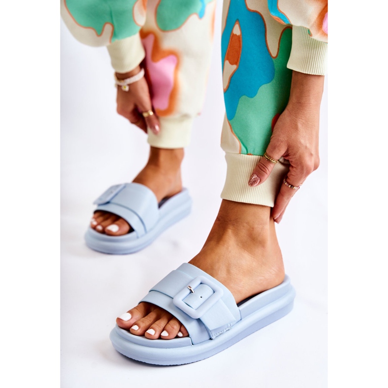 Women's Slippers With A Buckle Blue Devia 1