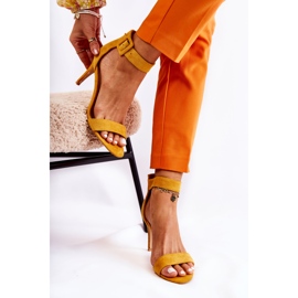Women's Suede Sandals On A High Heel Yellow Marconi 2 Women's Suede Sandals On A High Heel Yellow Marconi 2