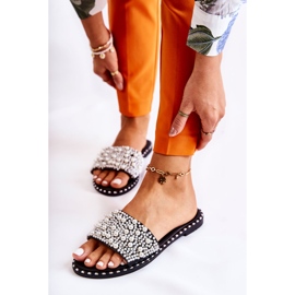 PG2 Women's Slippers With Pearls Black Vamero 1