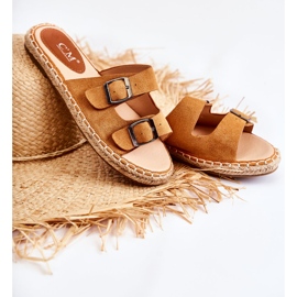 PG1 Classic Suede Women's Slippers Camel Casilda brown 1