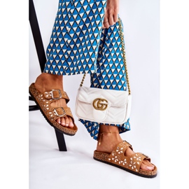 PG1 Brown Dalvio Suede Slippers With Rhinestones 2