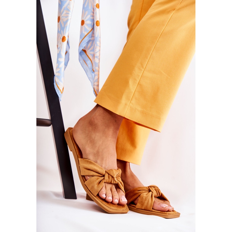 PG1 Women's Fashionable Suede Slippers Camel Lorrie brown yellow 1