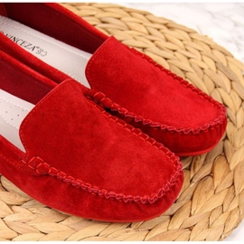Red Leather Loafers In Vinceza 3