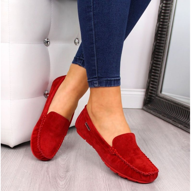 Red Leather Loafers In Vinceza 4