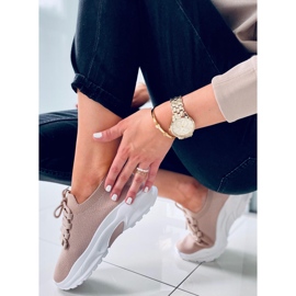 Wendy Khaki sock sneakers beige 2