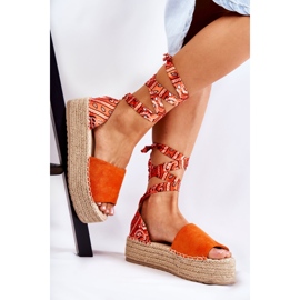 FB2 Suede Orange Wedge Sandals Livia 2