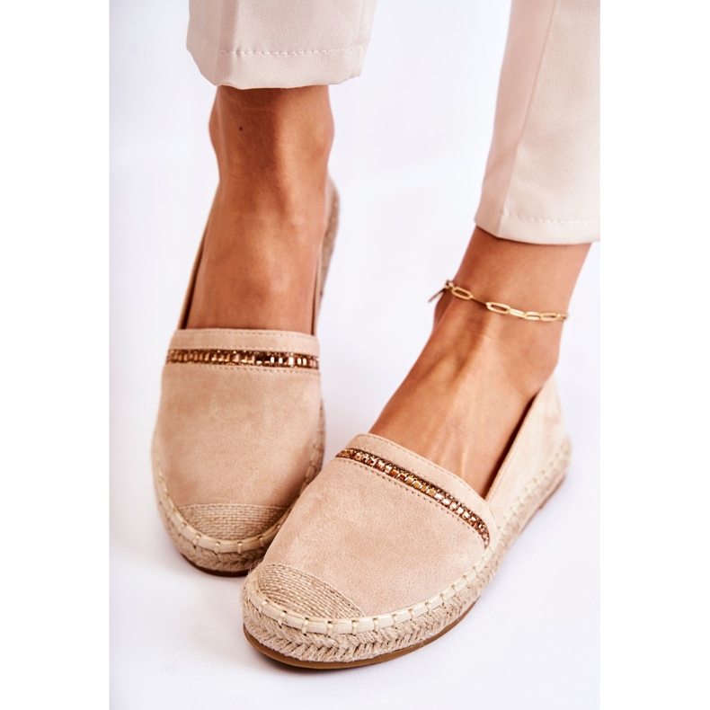 S.Barski Classic Women's Beige Slip-on Espadrilles Cersei 1