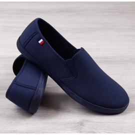 Atletico navy blue men's slip-on sneakers 1
