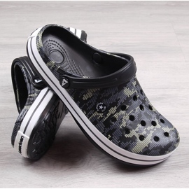 American Club black black camo men's slippers 1