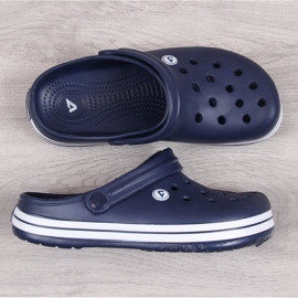 American Club navy blue men's pool slippers 1