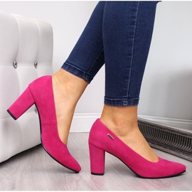 Pumps on the post suede fuchsia Monique pink 1