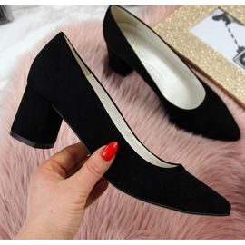 Pumps on the post black Juma suede 1