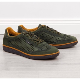 Green openwork leather shoes for men Bugatti JJ153022 1 Green openwork leather shoes for men Bugatti JJ153022 1