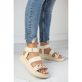 Sandals on the platform with a chain beige Laura La.Fi 2