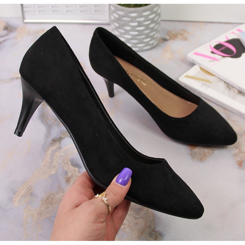 Black suede high heels by Sergio Leone 1