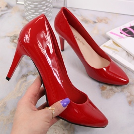 Pumps heels lacquered red Sergio Leone 1