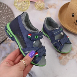 Boys' sandals with velcro navy blue Kornecki 6313 5
