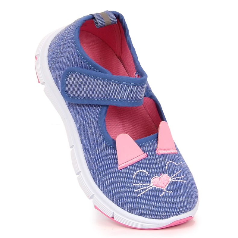 Girls' sneakers with velcro Atletico cats blue 1