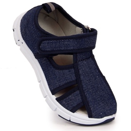 Atletico navy blue sneakers for boys with velcro 1