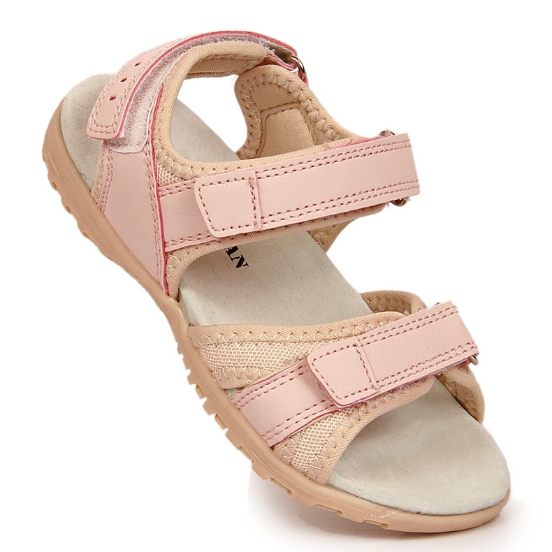 American Club pink velcro sandals for girls 1