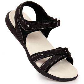 American Club black velcro women's sports sandals 1