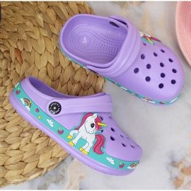 American Club violet slippers with a unicorn 2