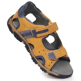 Boys' sandals with velcro camel Kornecki 6188 yellow 1
