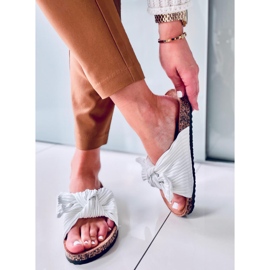 Moss White cork slippers 1