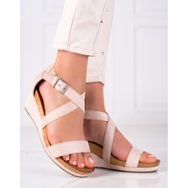SHELOVET Wedge Sandals pink 1