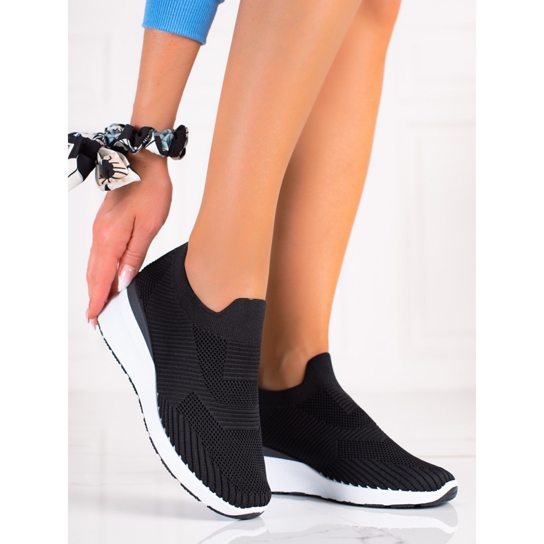 SHELOVET Wedge Slip-On Shoes black 1