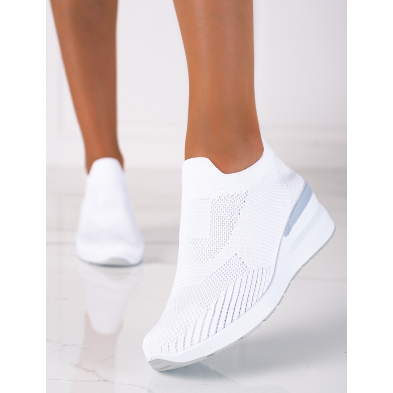 SHELOVET Wedge Slip-On Shoes white 2