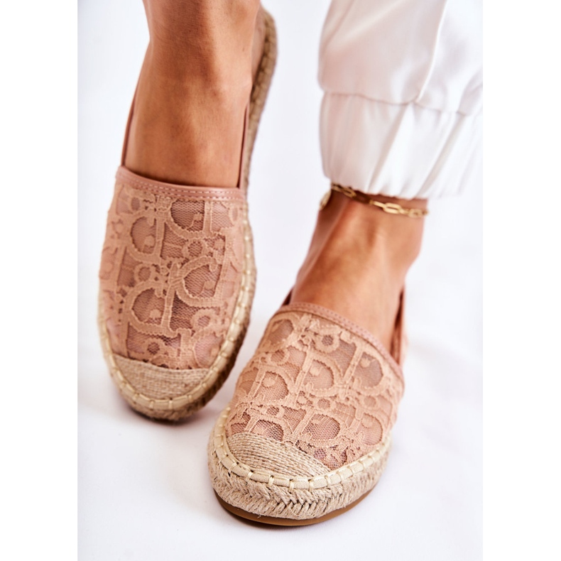 S.Barski Classic Women's Openwork Espadrilles Nude Catris beige 2