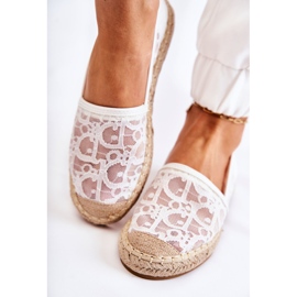 S.Barski Classic Women's White Catris Openwork Espadrilles 1