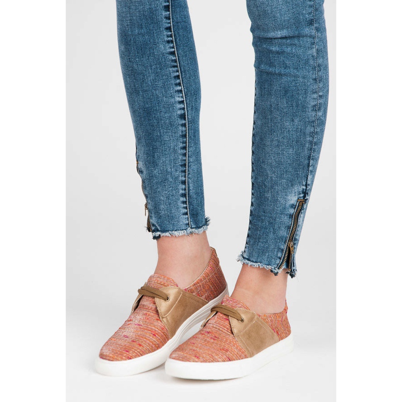 Kylie Sneakers With Ethnic Pattern orange 1