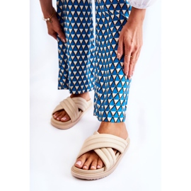 PJ1 Classic Women's Leather Slippers Beige Daron 2