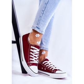 Women's Classic Sneakers Tied Burgundy Be Mine red 1