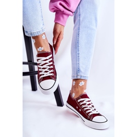 Women's Classic Sneakers Tied Burgundy Be Mine red 2