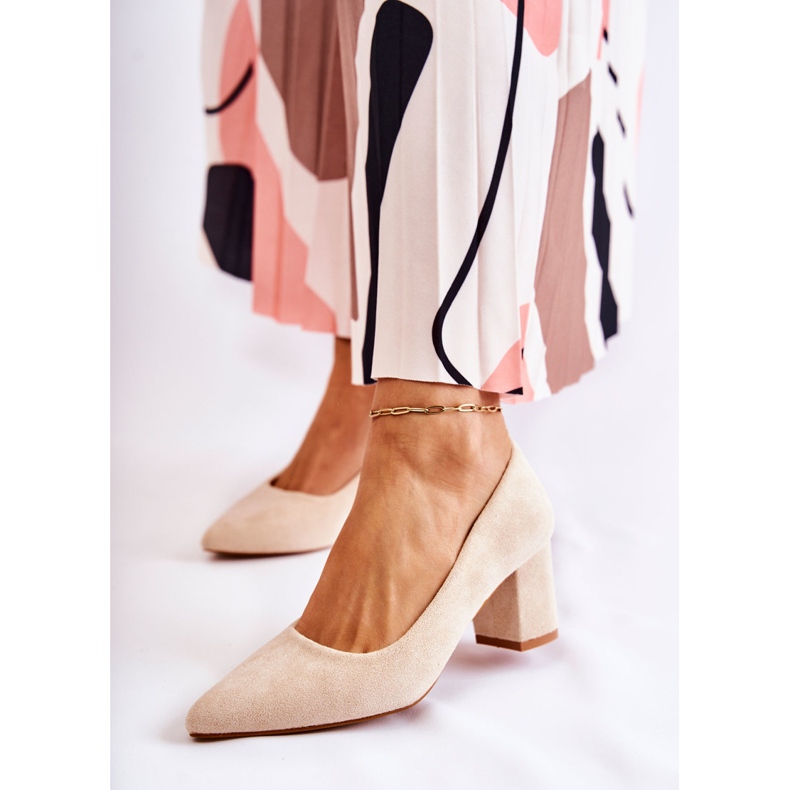 PS1 Classic Suede Pumps On A Bar Beige Lency 1