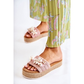 PS1 Women's Slippers On The Platform With Shells Pink Tolia 1