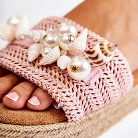 PS1 Women's Slippers On The Platform With Shells Pink Tolia 2