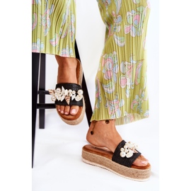 PS1 Women's Slippers On The Platform With Shells Black Tolia 2