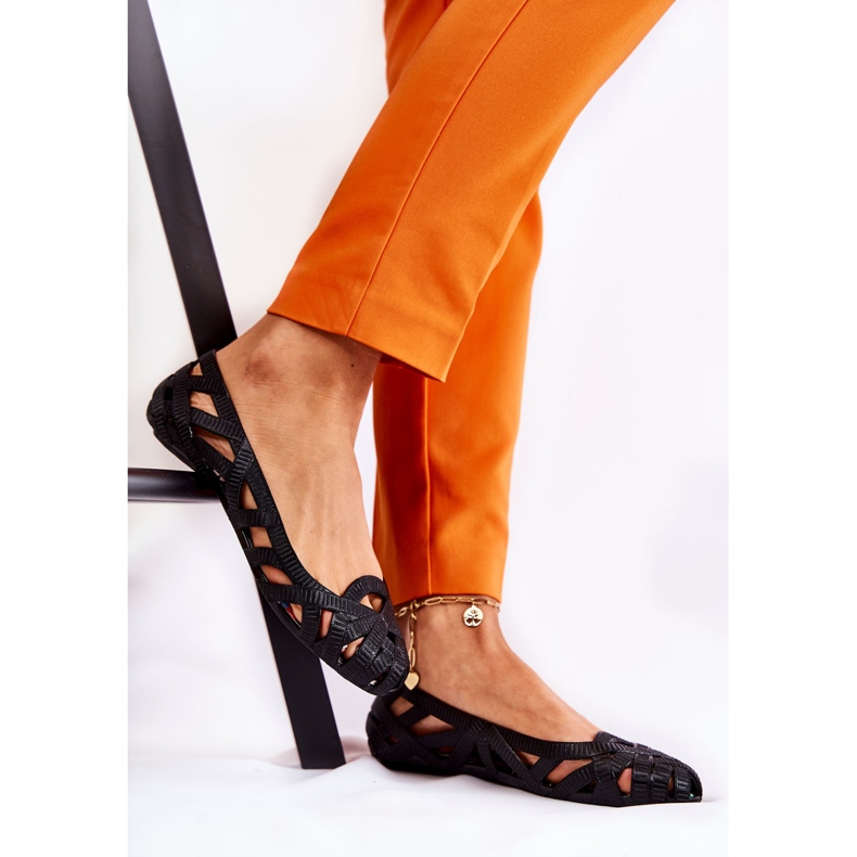 PH1 Women's Black Rubber Ballerinas Indila 2