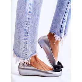 PH1 Women's Rubber Ballerinas With A Bow Silver Florret 1