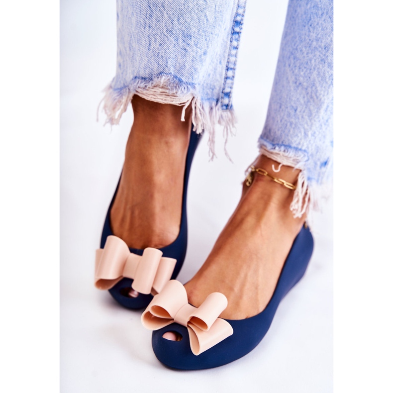 PH1 Women's Rubber Ballerinas With A Bow Navy Blue Florret 1